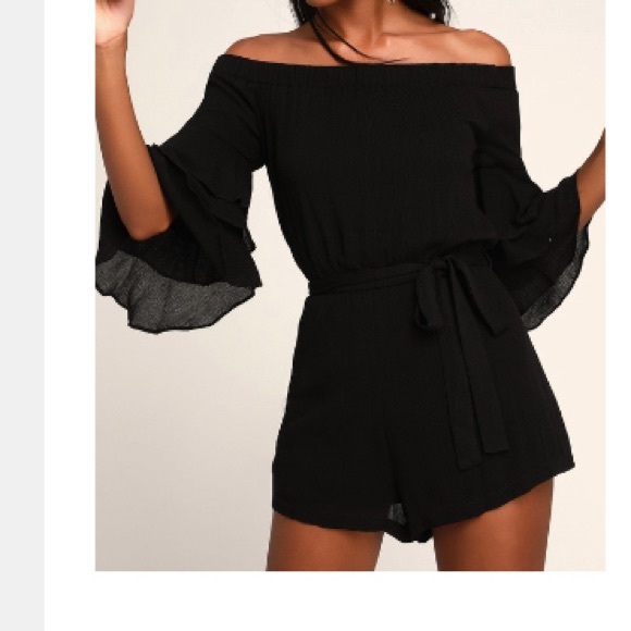 Lulus Pants - Black offtheshoulder romper